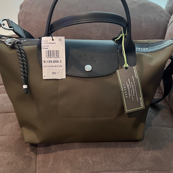 Longchamp Black and Khaki Handbag - Picture 2 of 9